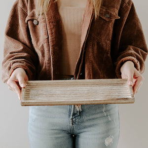 Rectangular Rustic Wood Decorative Tray