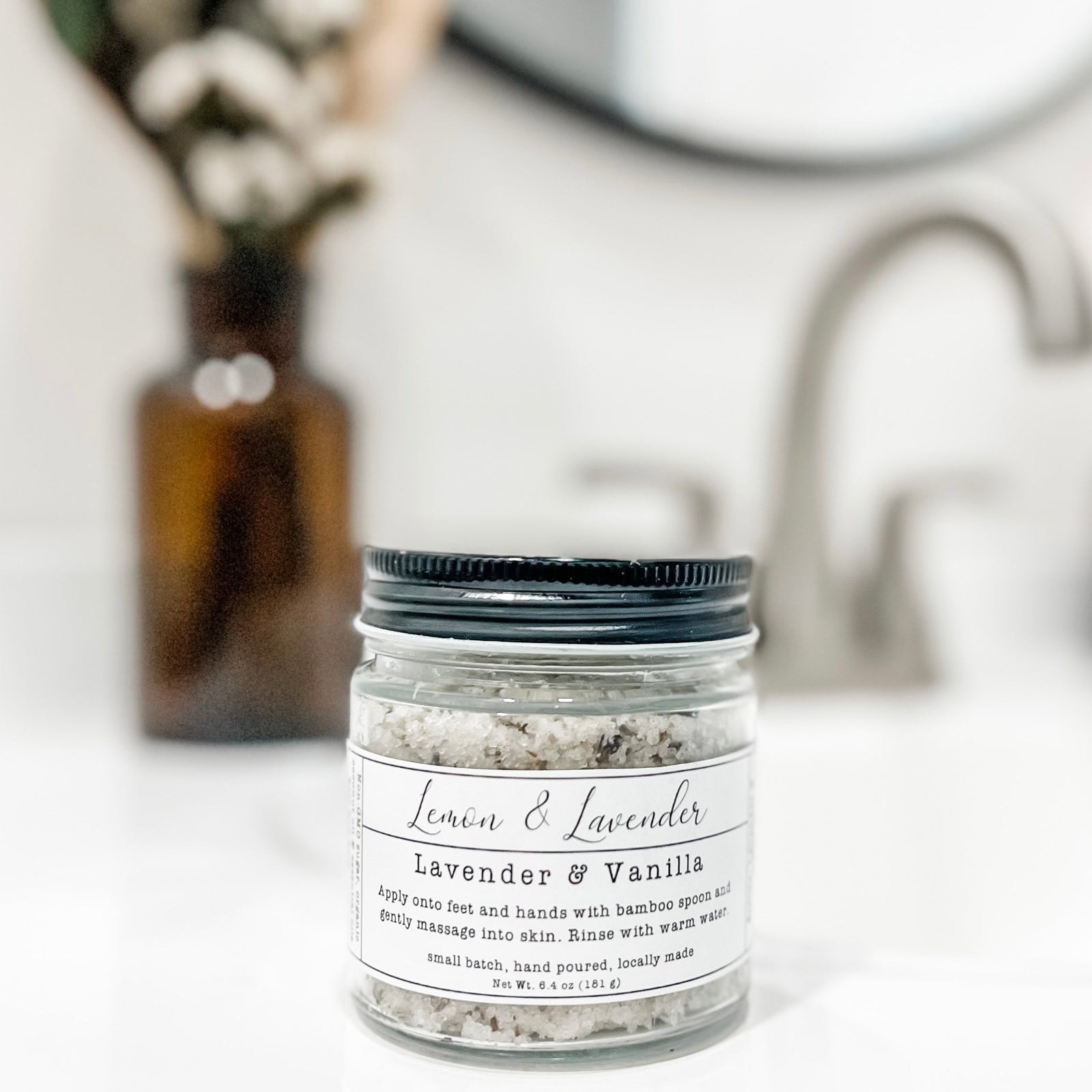 8 oz. Lavender & Vanilla Sugar Scrub - Small Batch by Lemon & Lavender - Lemon & Lavender