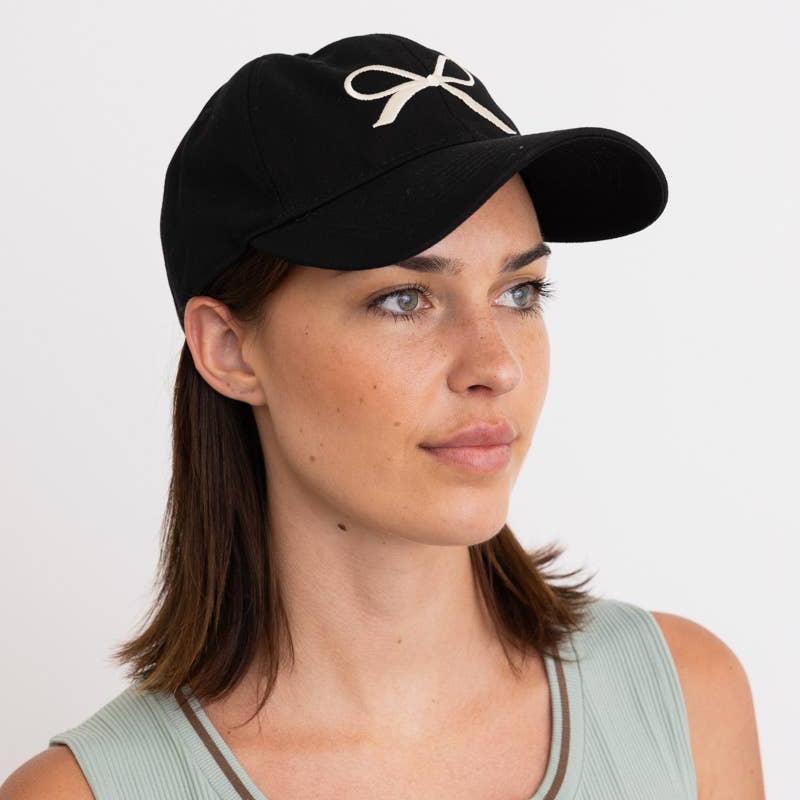 Bow Ribbon Embroidered Baseball Cap