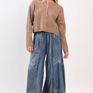 Washed Chambray Pants: Denim