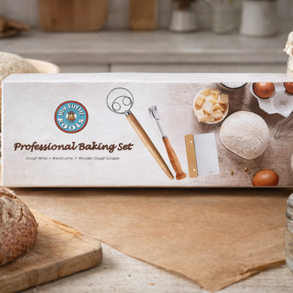 Professional Baking Set Dough Whisk, Bread Lame, & Scraper