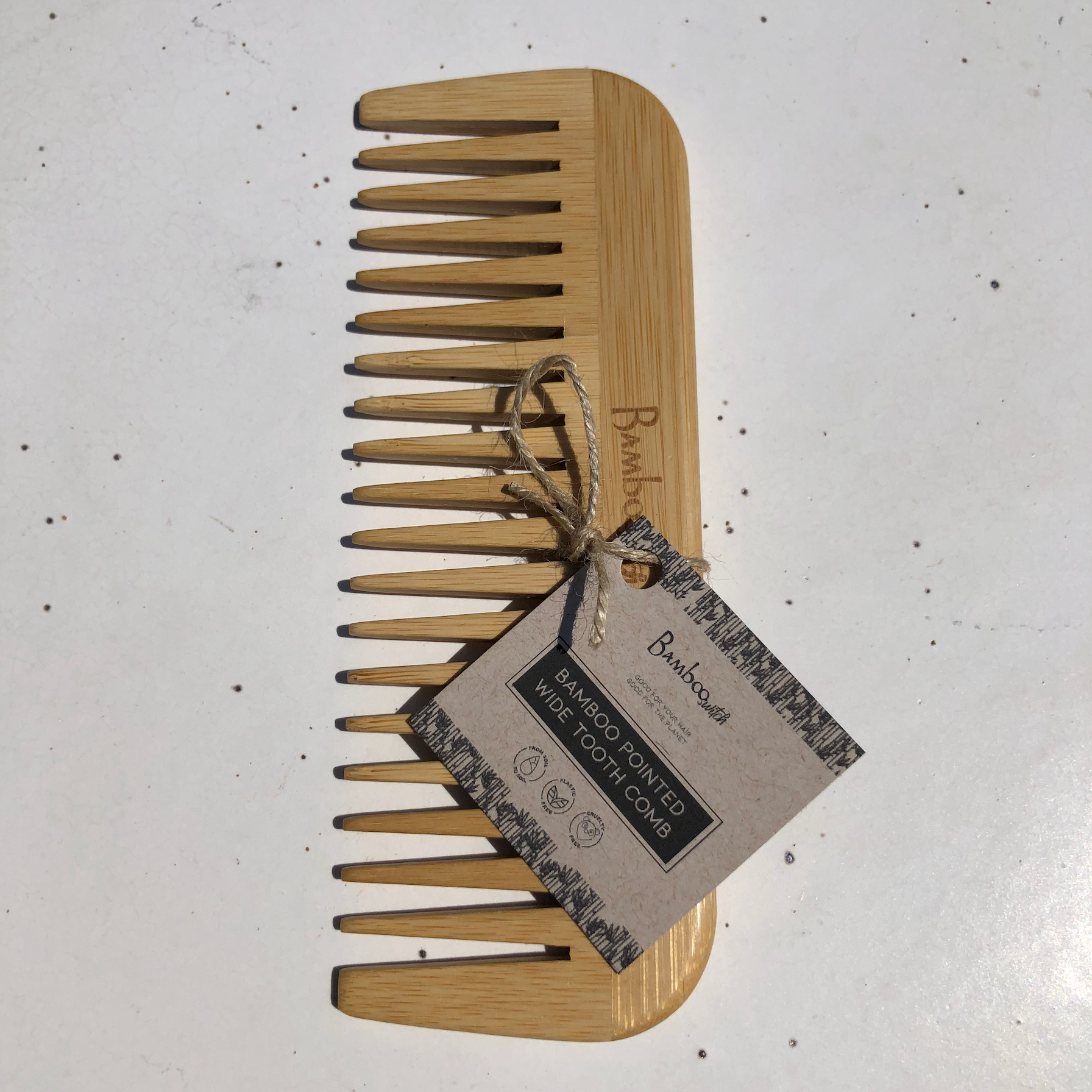 Pointed Bamboo Wide Tooth Comb