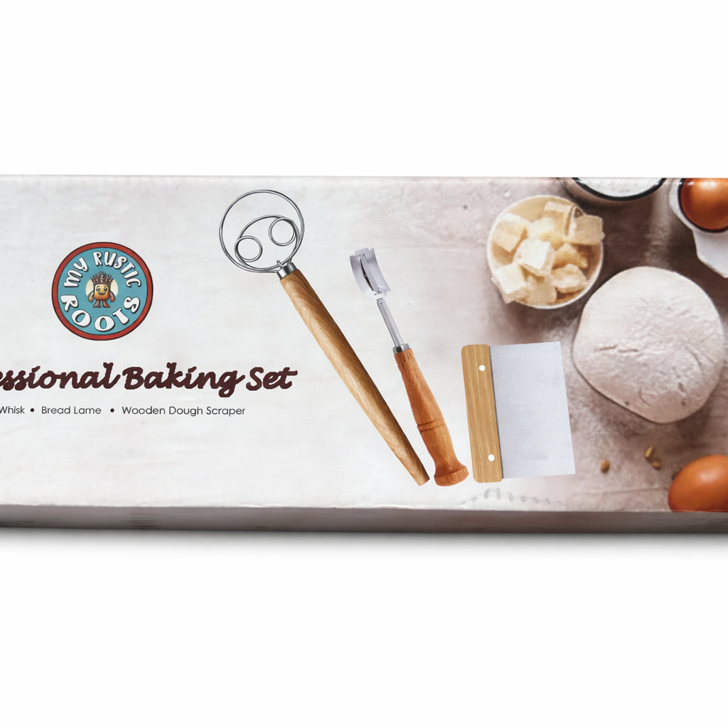 Professional Baking Set Dough Whisk, Bread Lame, & Scraper