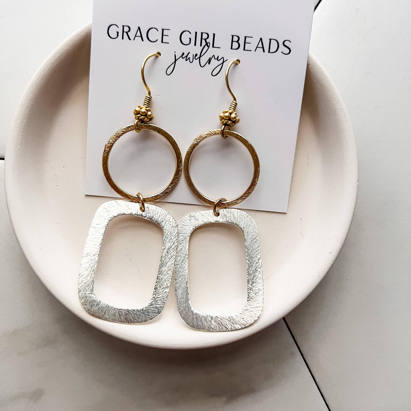 Earrings: Silver Block