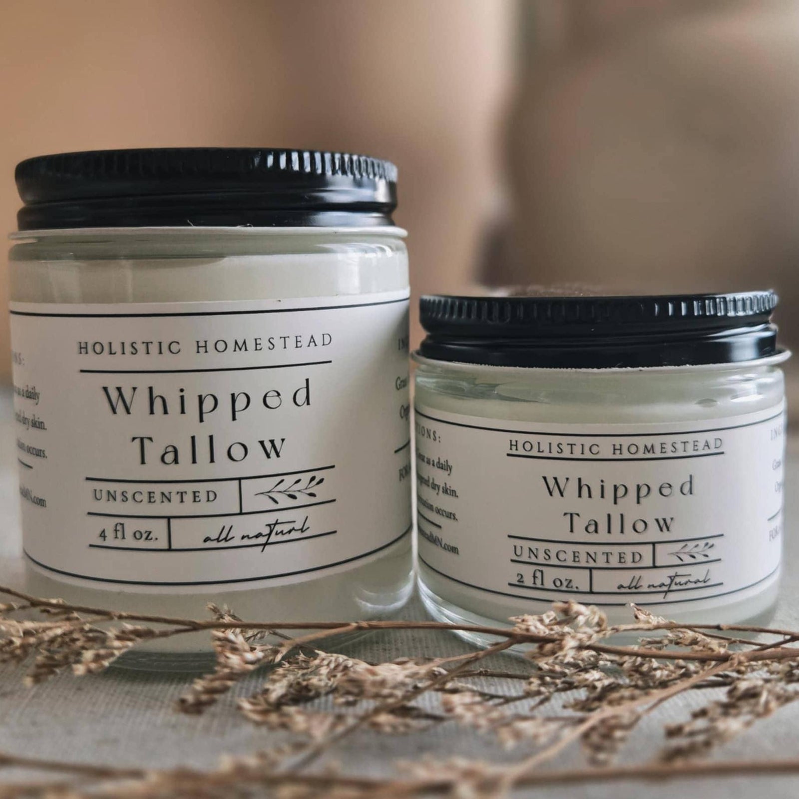 Unscented Whipped Tallow: 4 oz.