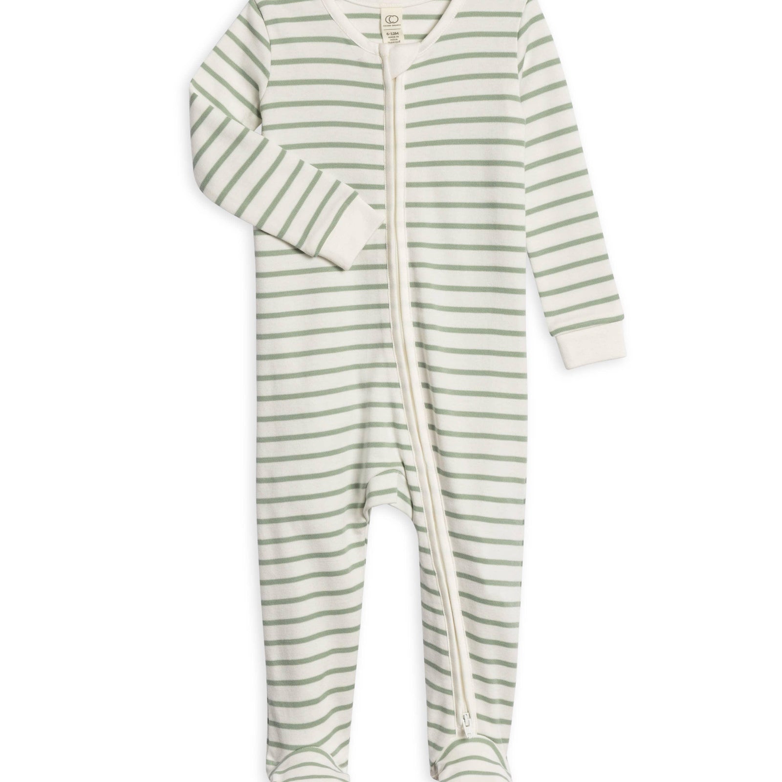 Organic Baby Peyton Footed Sleeper - Vitto Stripe / Jade
