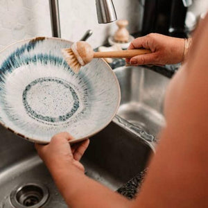 New Bamboo Long Handle Dish Brush