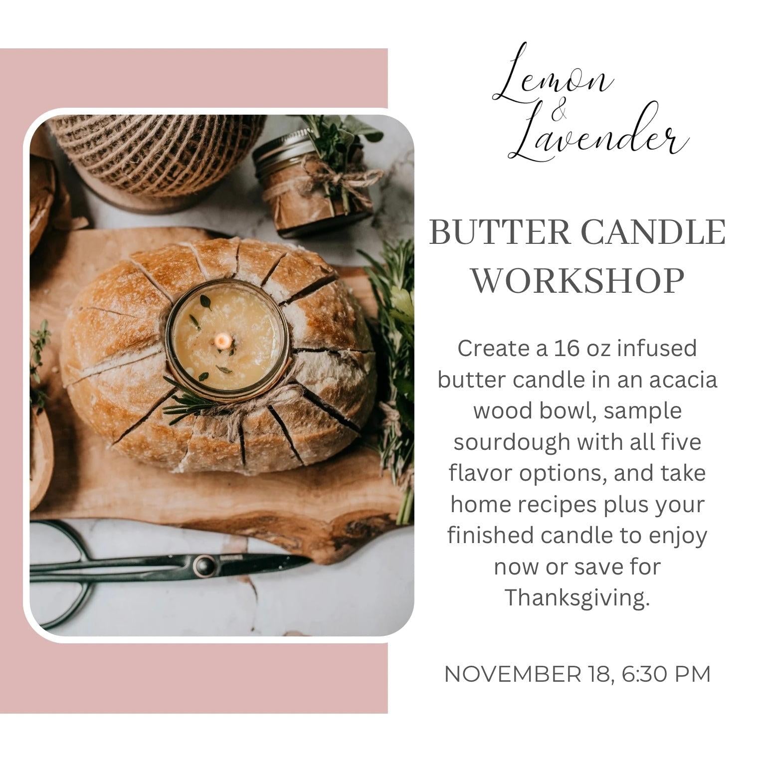 Butter Candle Workshop- Nov 18th 6:30 pm