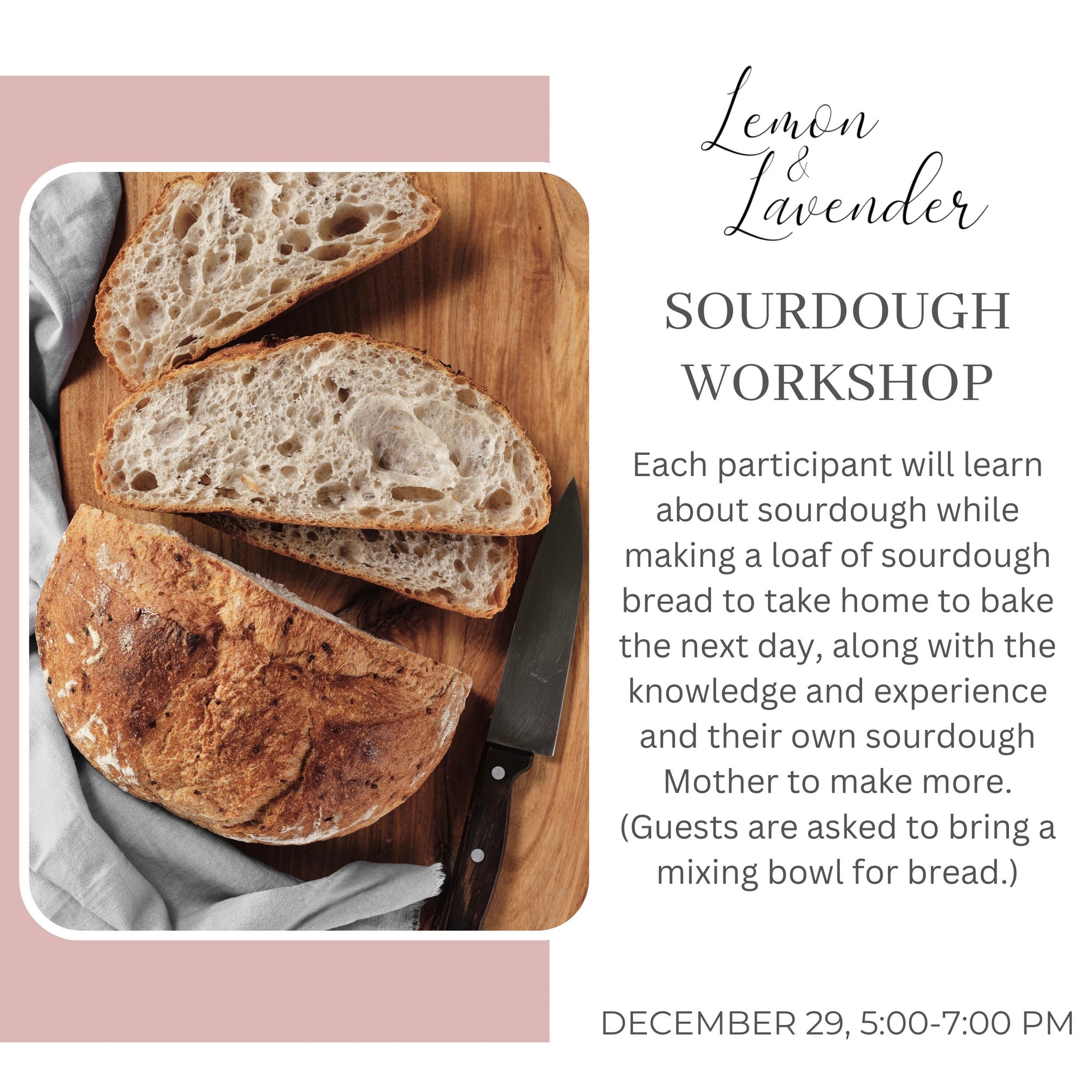 Sourdough 101 Workshop - Dec. 29th, 5:00 pm