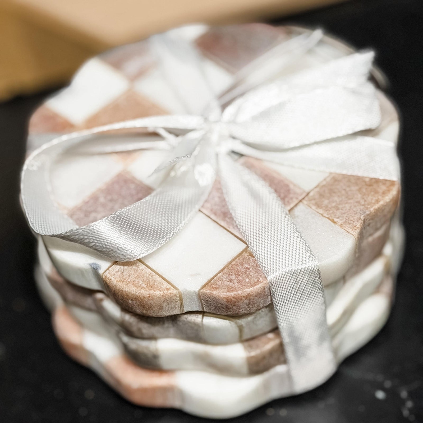 Marble Checkered Coaster