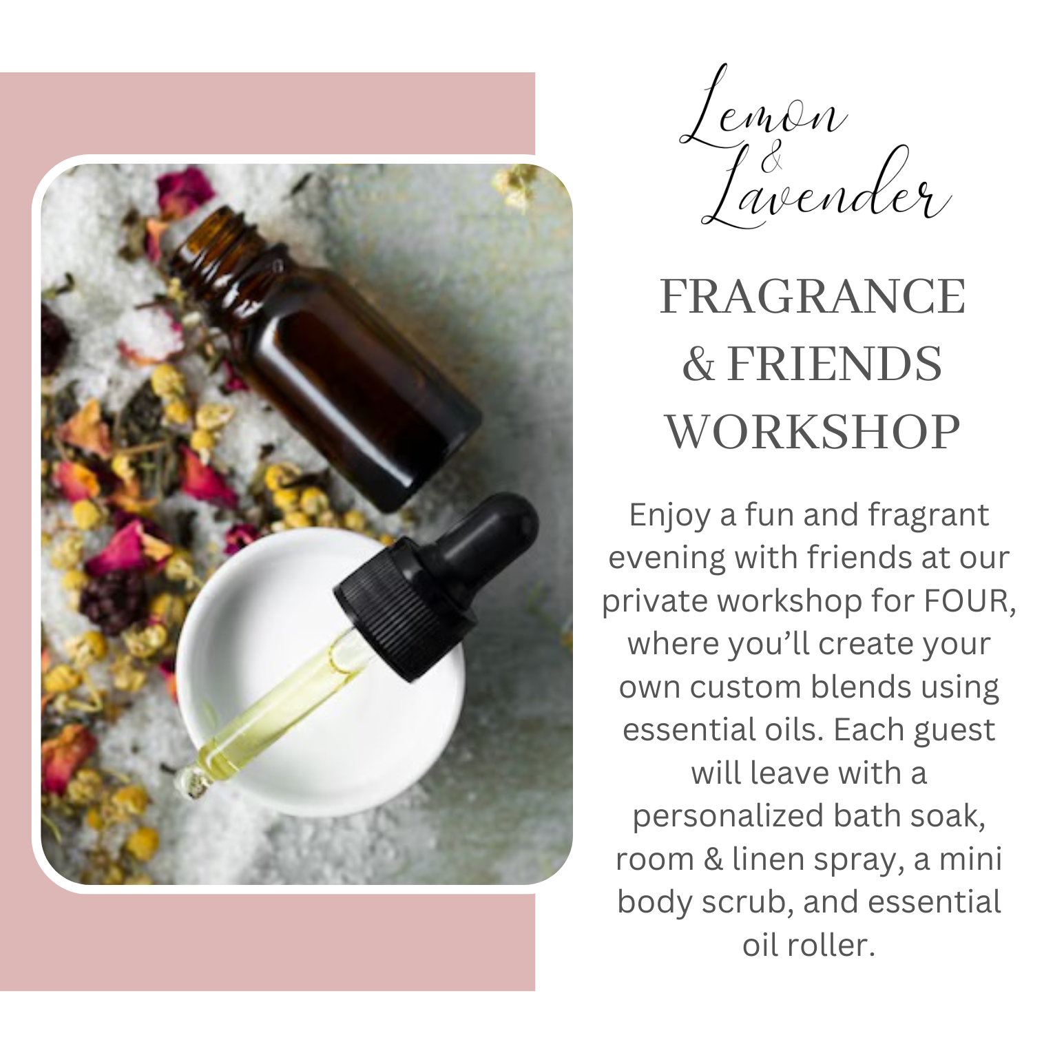 Fragrance & Friends Workshop for Group of 4: November Dates