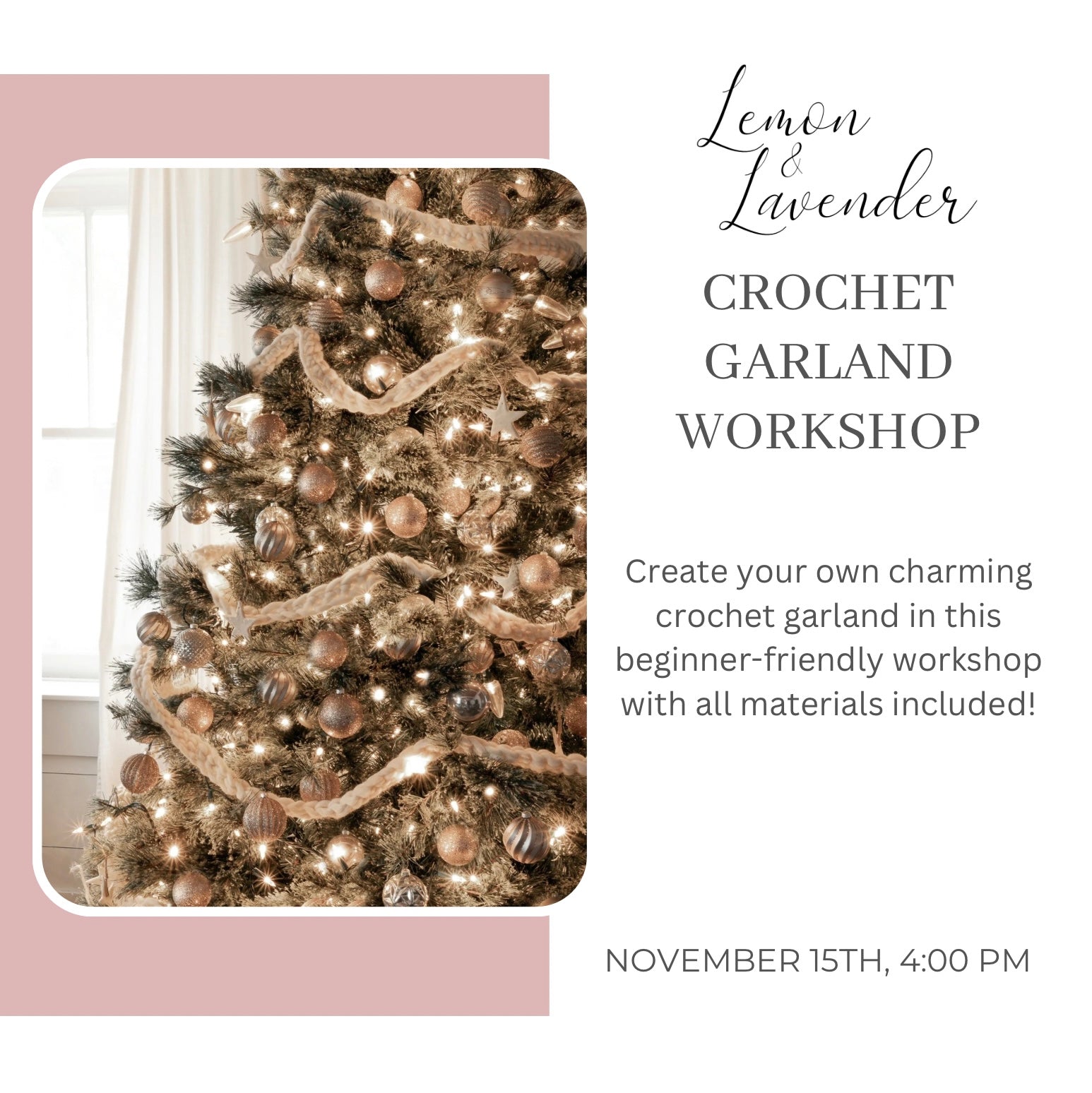 Crochet Garland Workshop - Nov. 15th, 4:00 pm