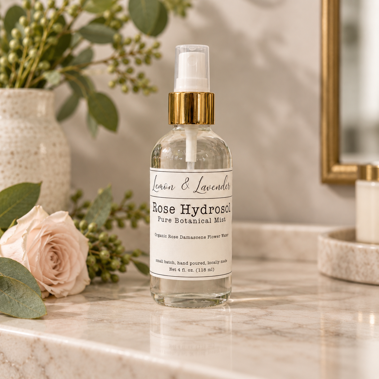 Rose Hydrosol: Pure Botanical Mist