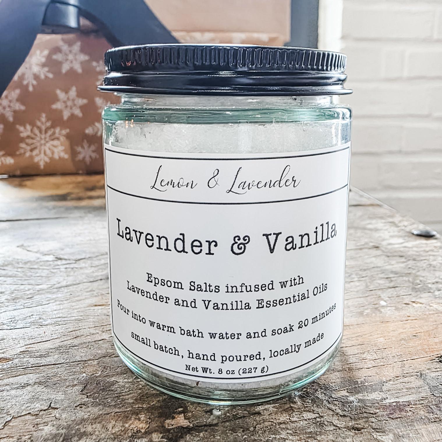 Lavender & Vanilla  Bath Salt Blend - Small Batch by Lemon & Lavender