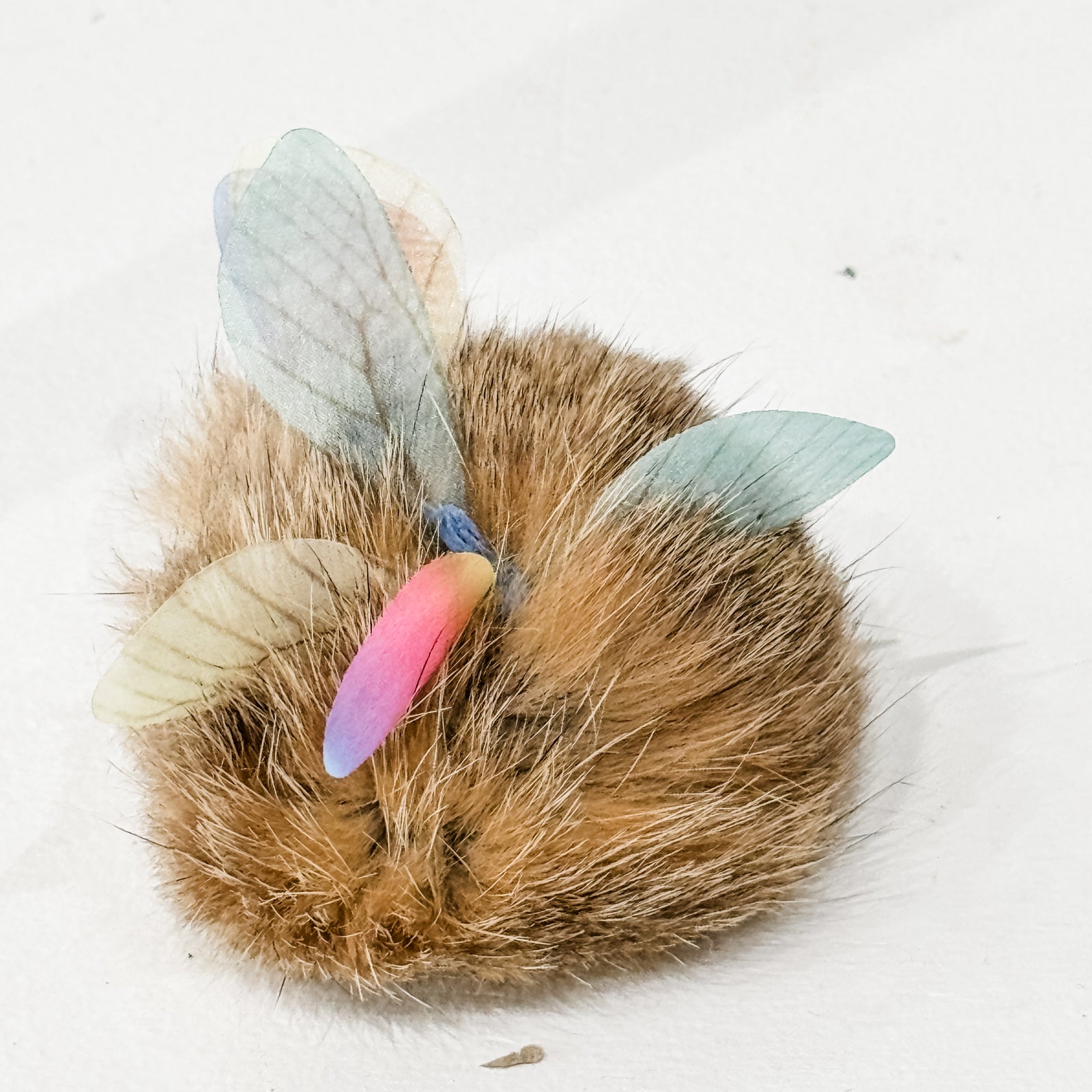 Natural Rabbit Fur, Cheese Cloth Wings, Cat Toys, Fur-Bumble - Lemon & Lavender