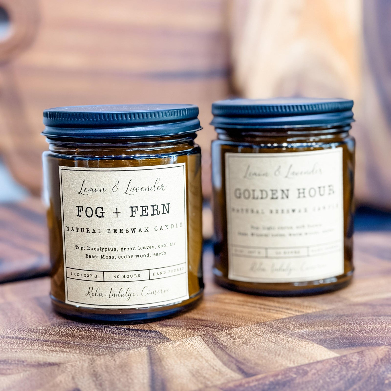 Beeswax Candle: Wood Wick | Hand-poured - 8 oz.