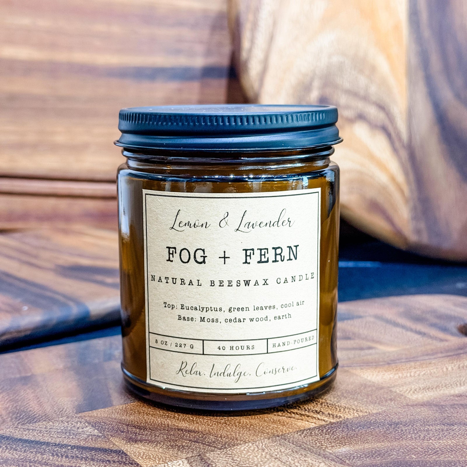 Beeswax Candle: Wood Wick | Hand-poured - 8 oz.