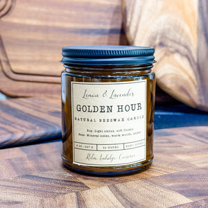 Beeswax Candle: Wood Wick | Hand-poured - 8 oz.
