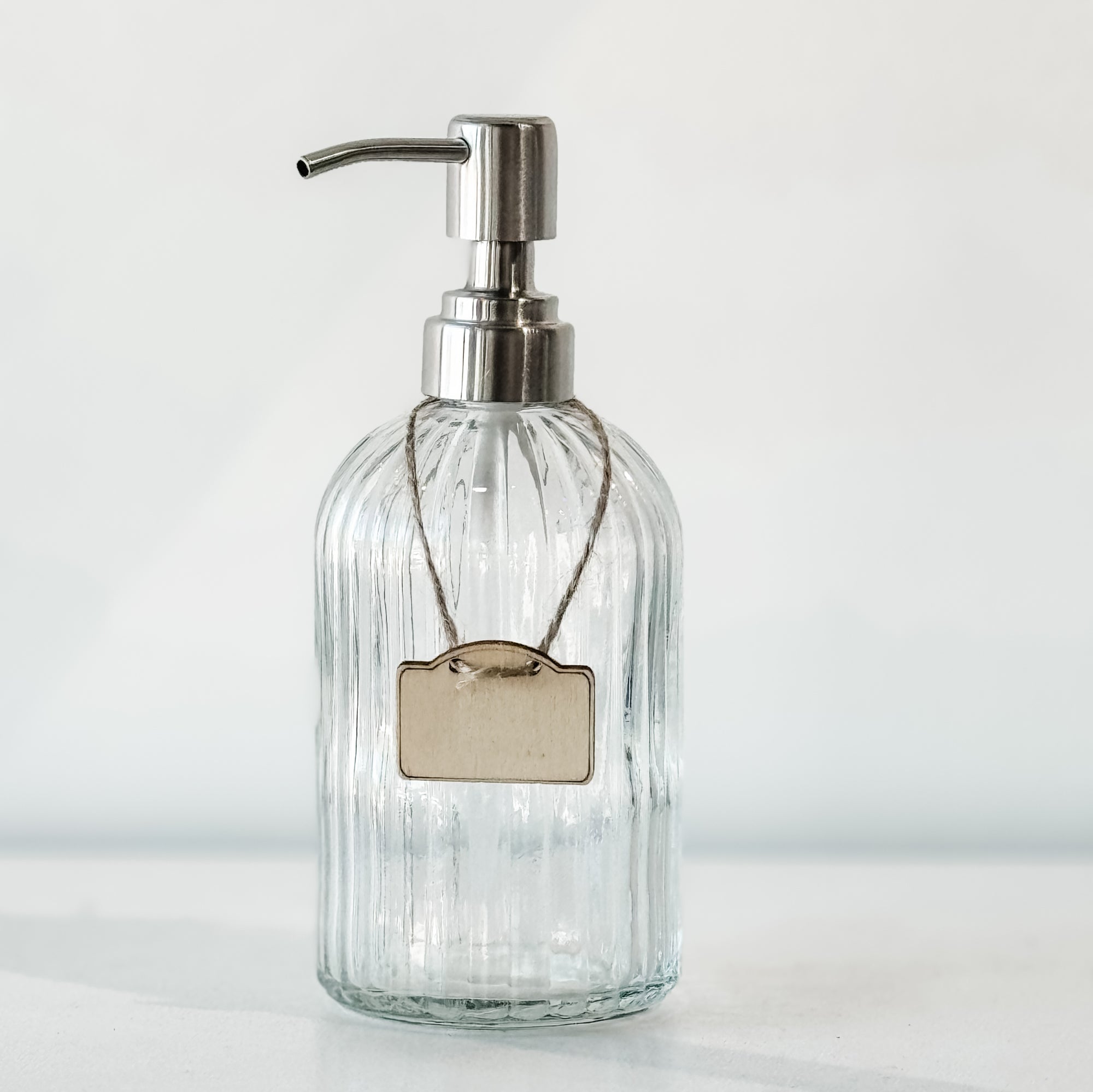 Refillable 17 oz. Clear Glass Soap Dispenser - Lemon & Lavender