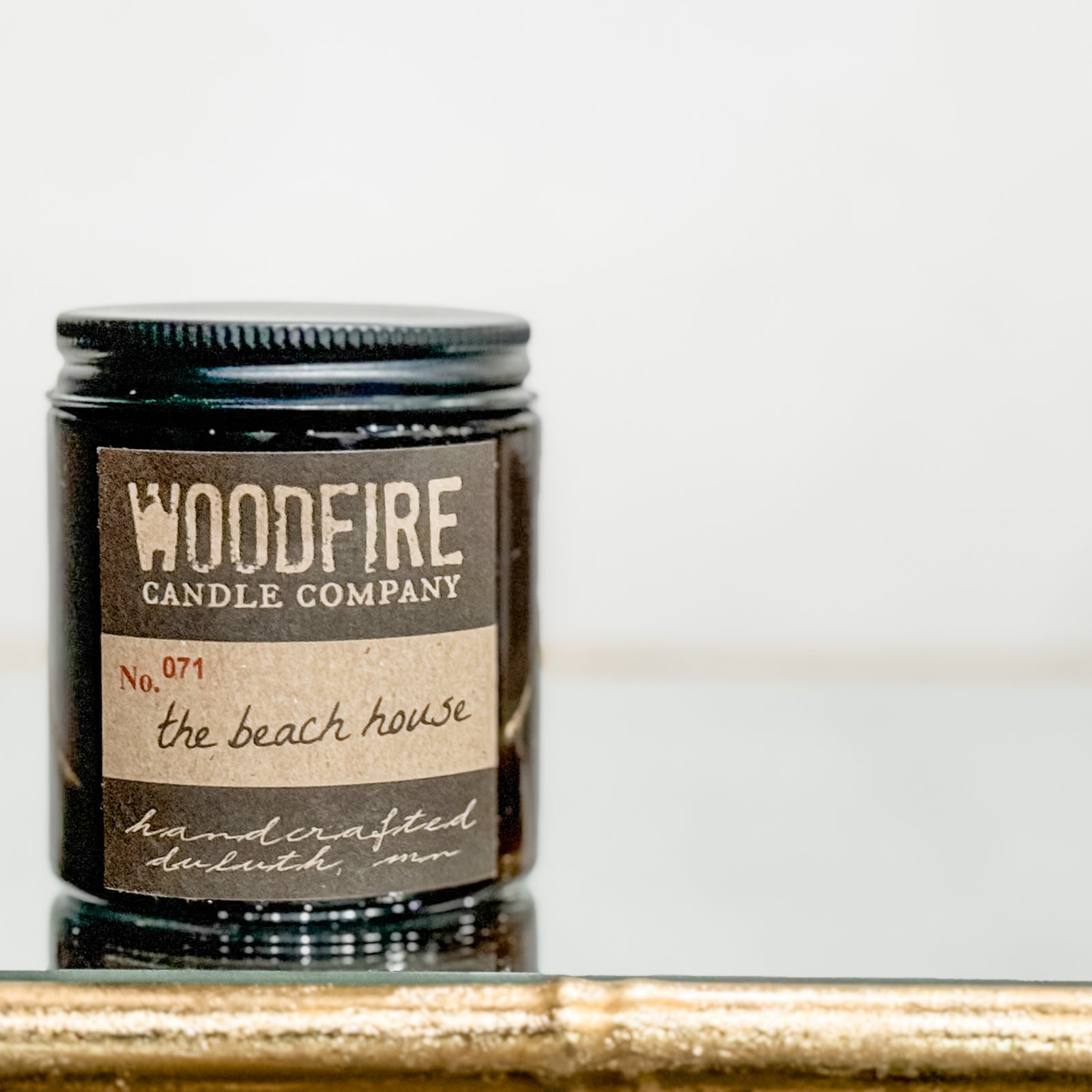 Mini Amber Wood Wick Soy Candle - Lemon & Lavender