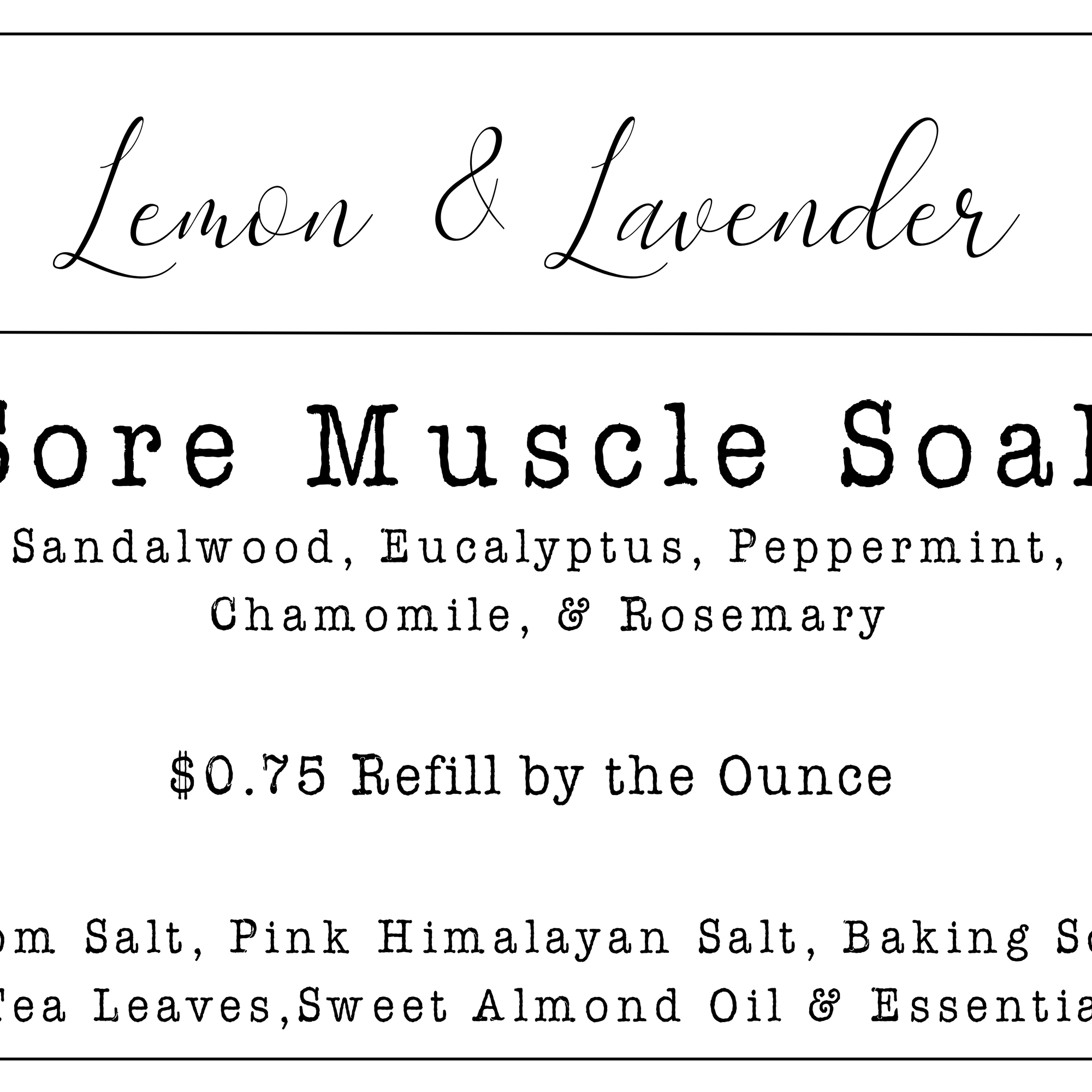 Refill by Ounce- Sore Muscle Soak