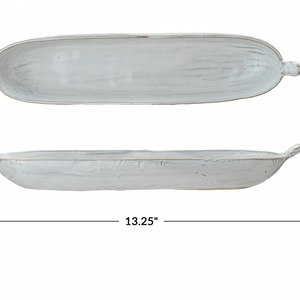 Stoneware Dish with Handles (each one will vary)