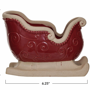 Stoneware Sleigh W/ Debossed Pattern