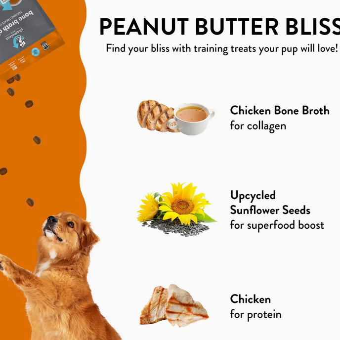 Peanut Butter Bliss Bone Broth Dog Training Treats