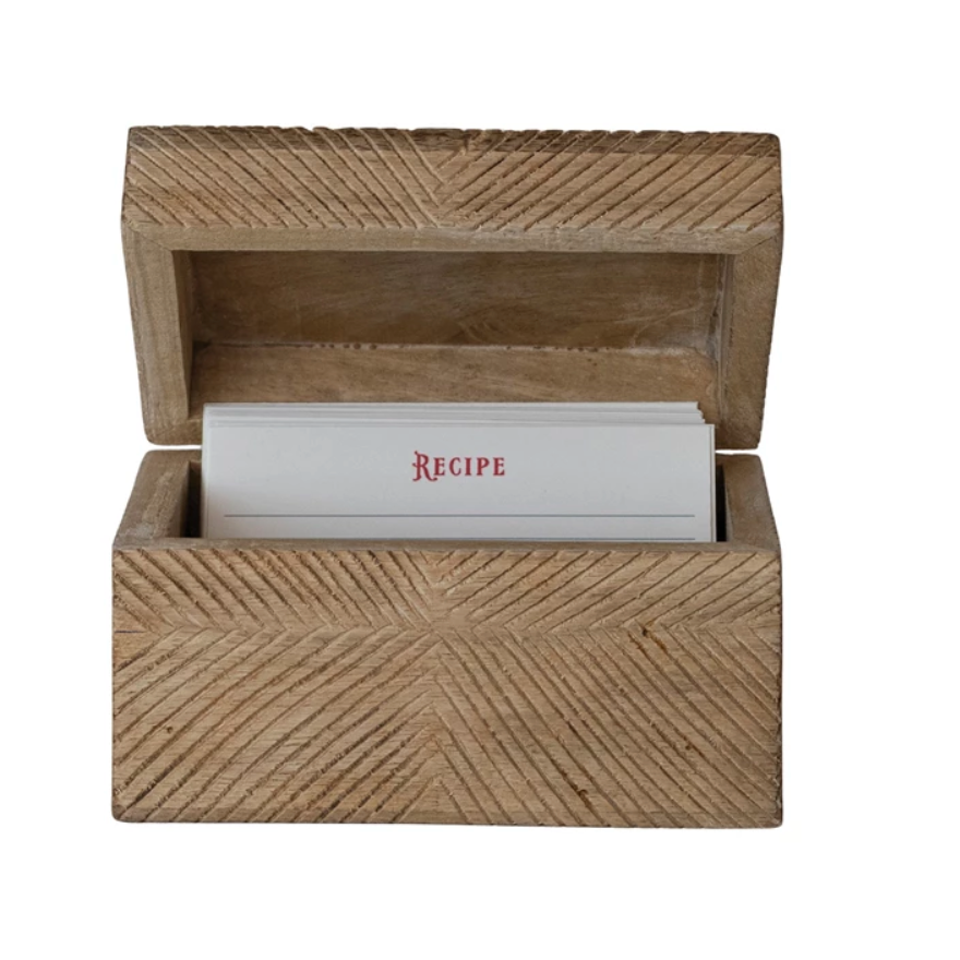 Mango Wood Recipe Box