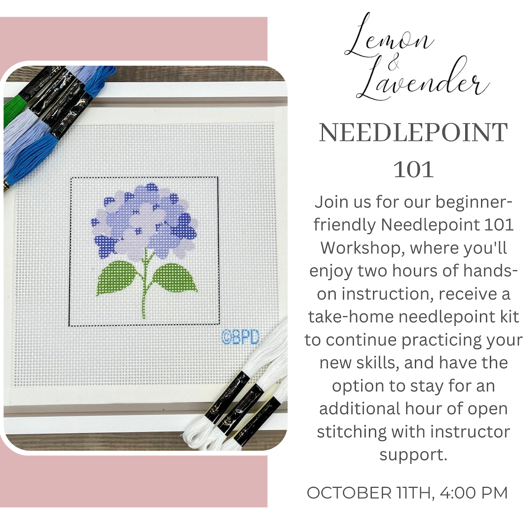 Needlepoint 101 Workshop - October 11th 4:00 pm