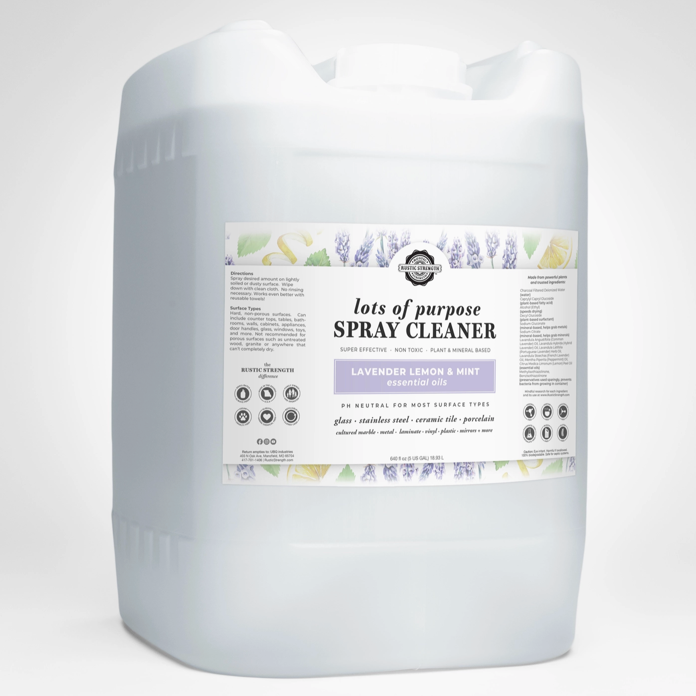 Rustic Strength Lots of Purpose Spray Cleaner: Lavender Lemon Mint from the Refillery