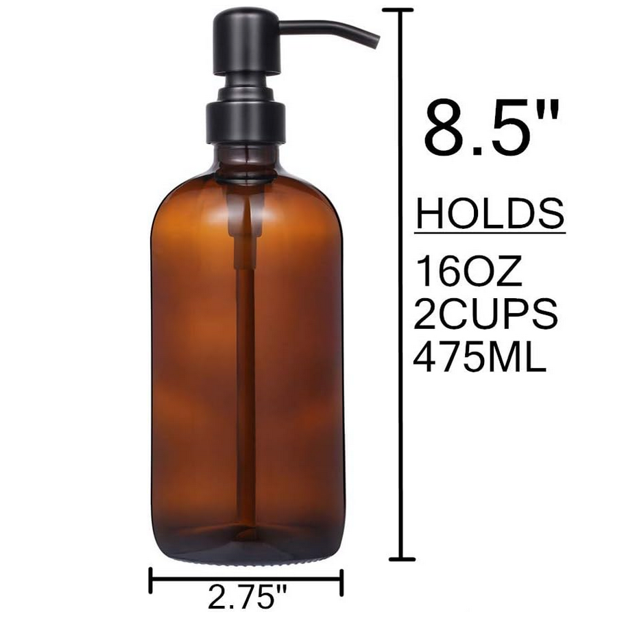 Amber Soap Dispenser - 16 oz. (set of 1)