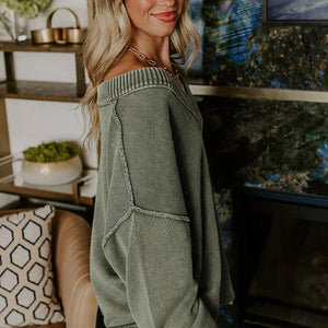 Green Mineral Wash Sweater