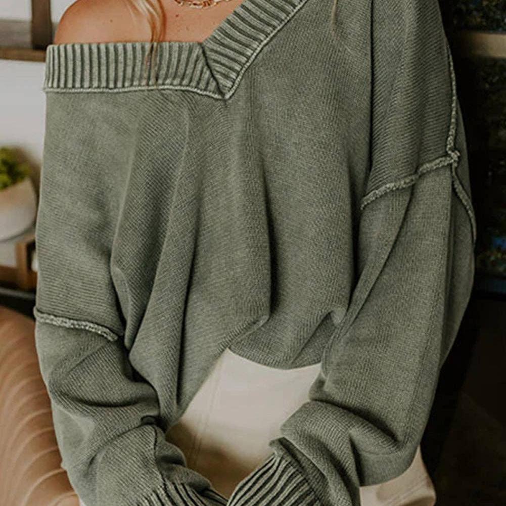 Green Mineral Wash Sweater