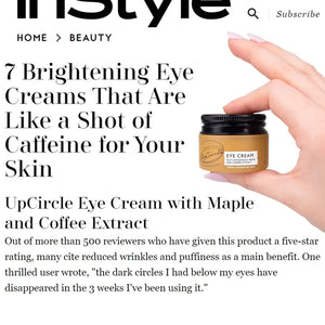 Upcircle Eco Vegan Eye Cream with Cucumber, Hyaluronic Acid + Coffee