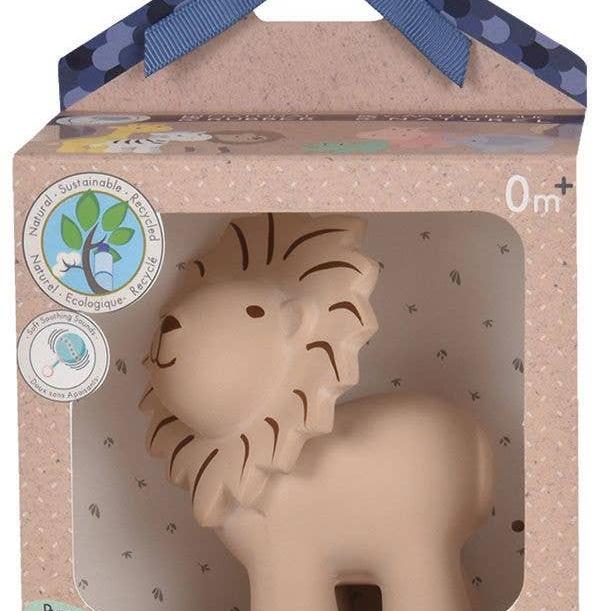 Lion Natural Organic Rubber Rattle, Teether & Bath Toy