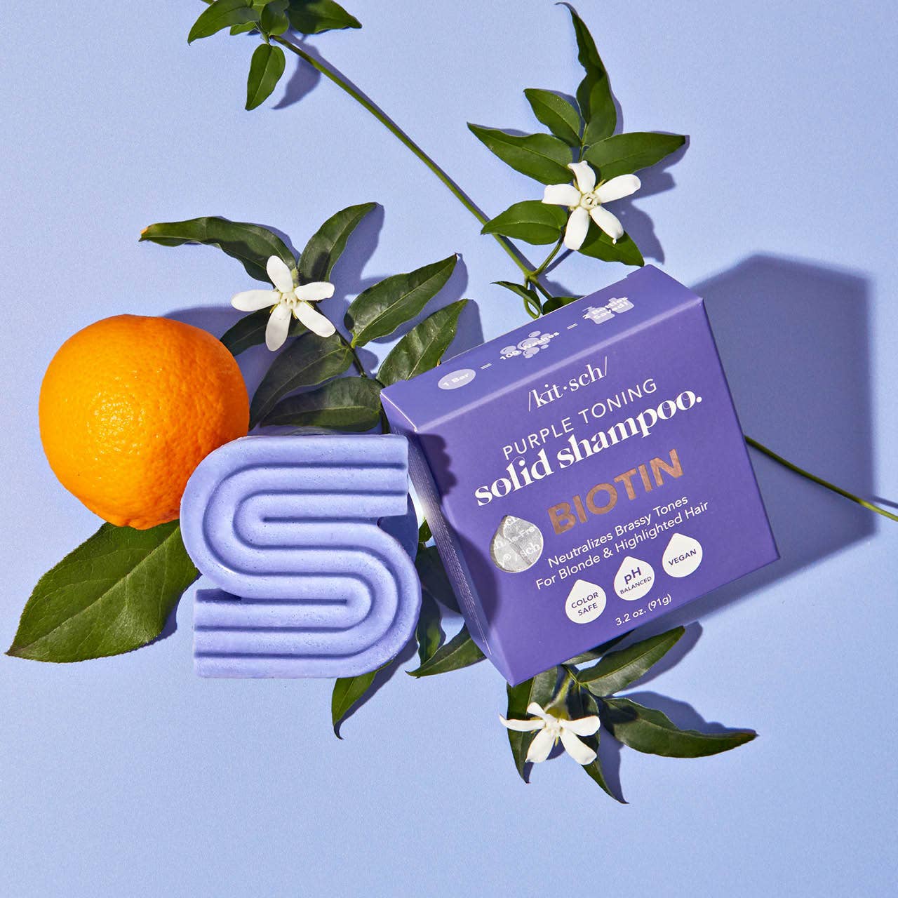 Purple Toning Biotin Solid Shampoo Bar