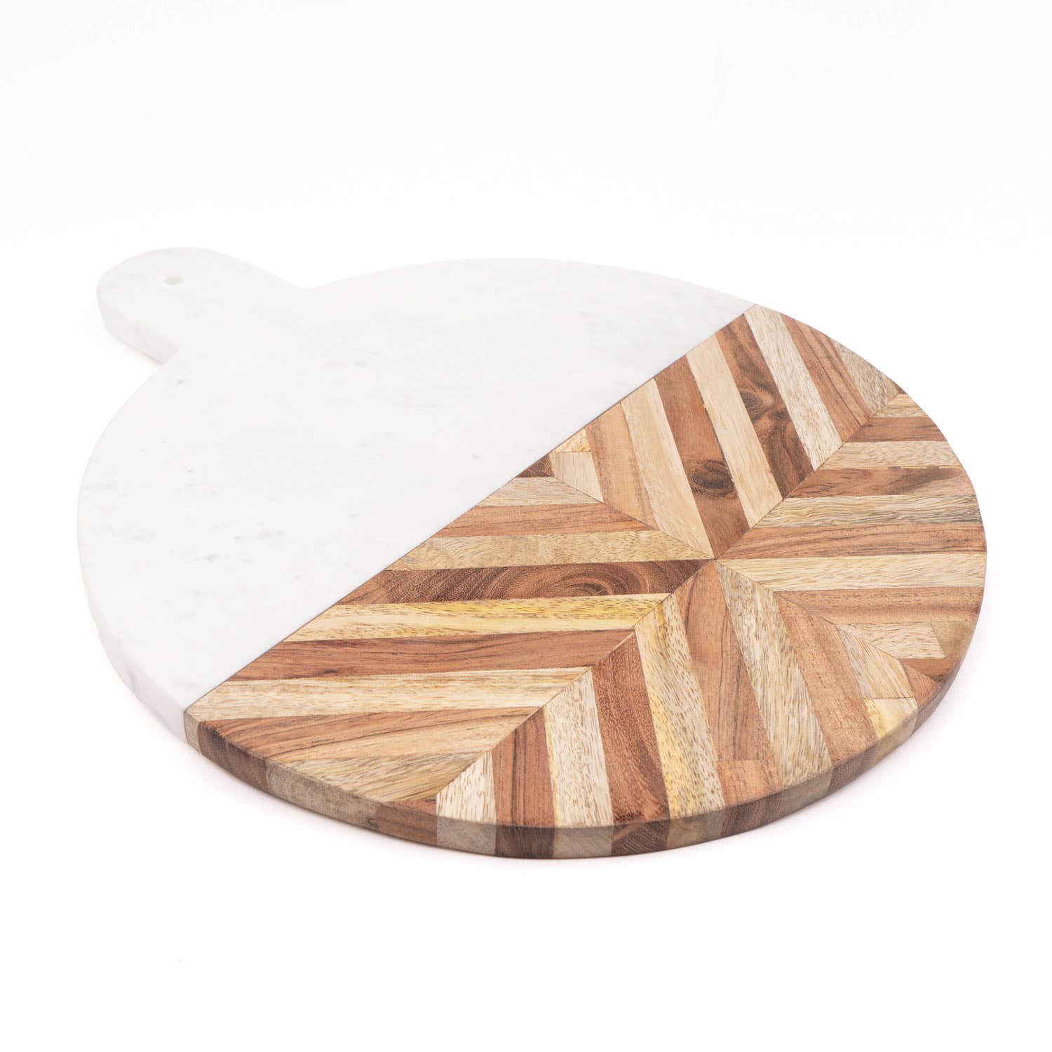 Serving Board, Marble & Wood Round Cheese Board