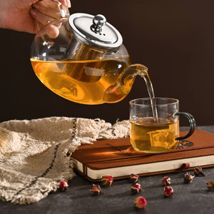 Fox Run Glass Teapot with Infuser, 4 Cup Clear Tea Pot