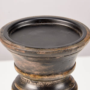 Turned Mango Wood Candle Holder