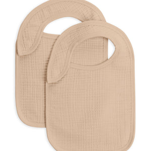 Organic Baby 2-Pack Muslin Bibs - Clay