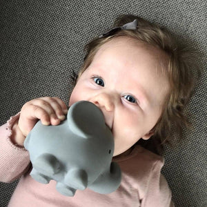 Elephant Natural Organic Rubber Teether, Rattle & Bath Toy