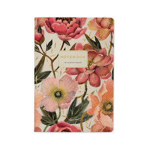 Pink Blossoms on White Notebook