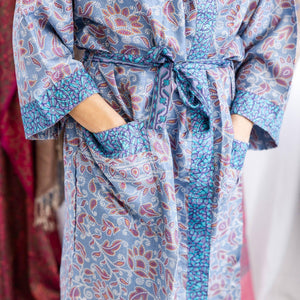 Art Silk Sari Kimono Knee Length