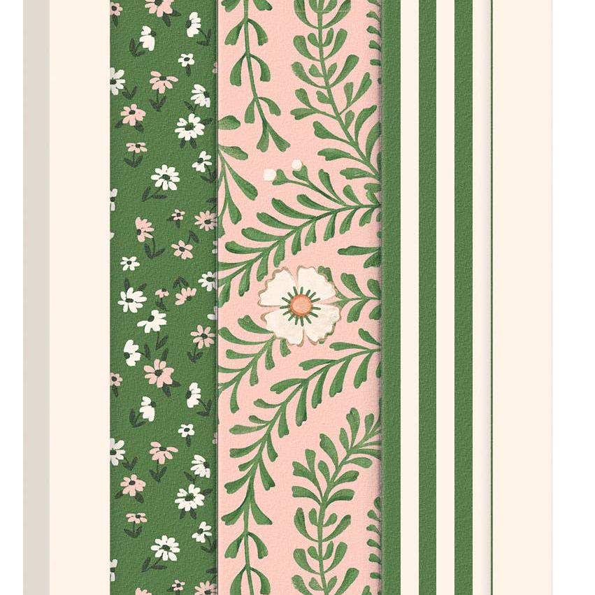 Pink Green Floral Nail File Set