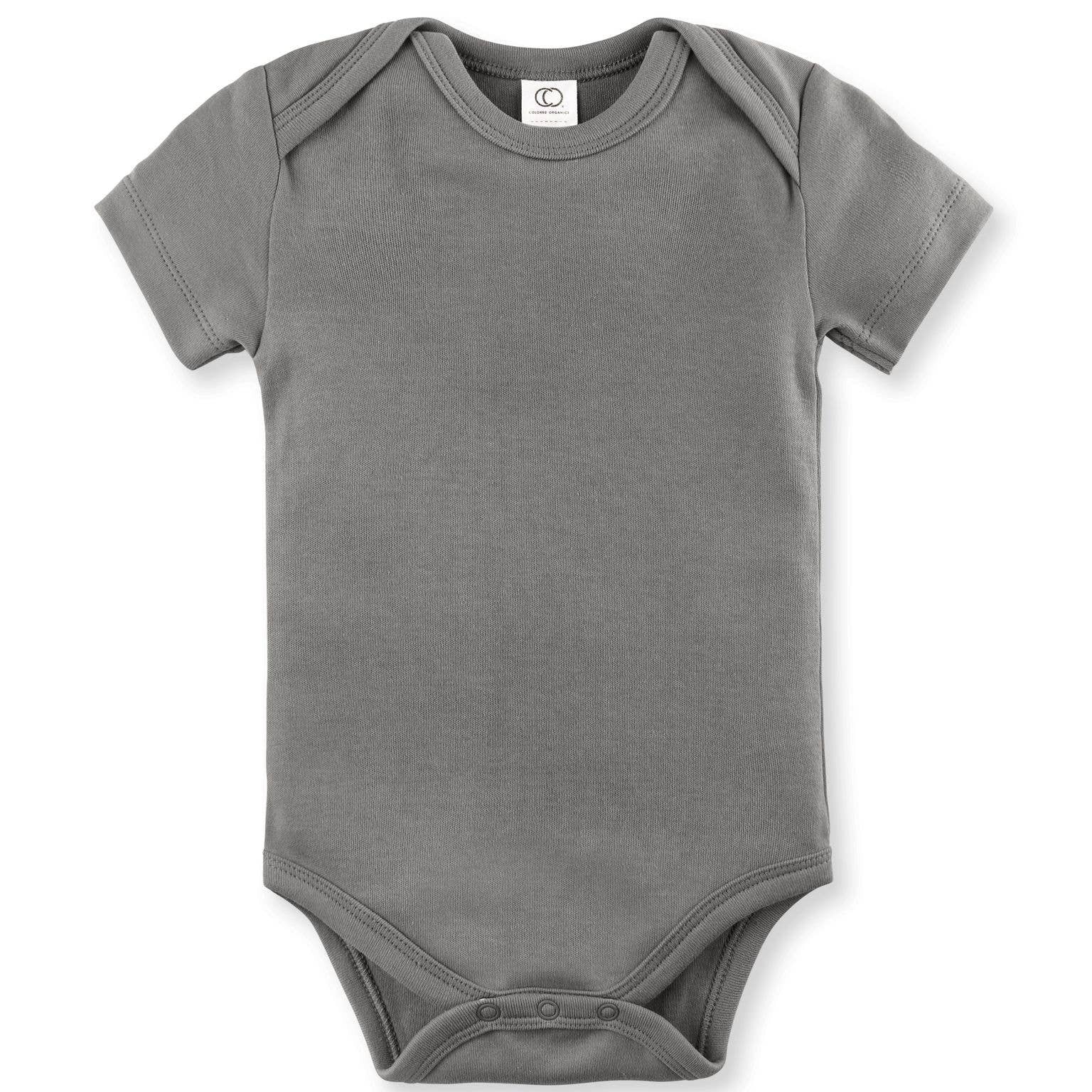 Organic Baby Short Sleeve Classic Bodysuit - Pewter