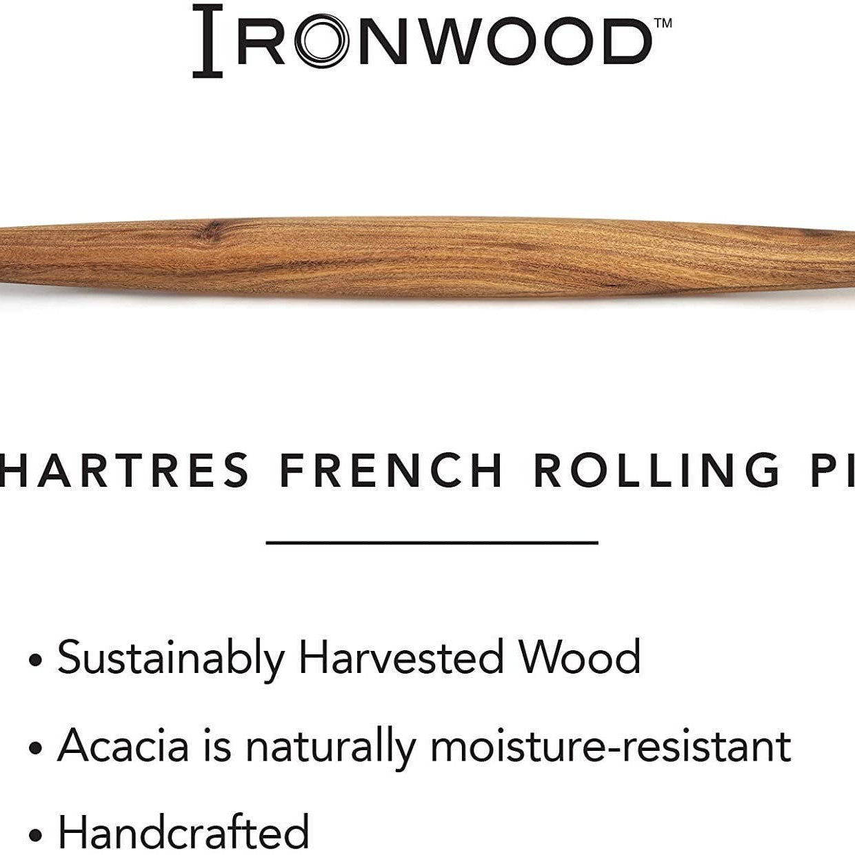 Acacia Wood French Rolling Pin