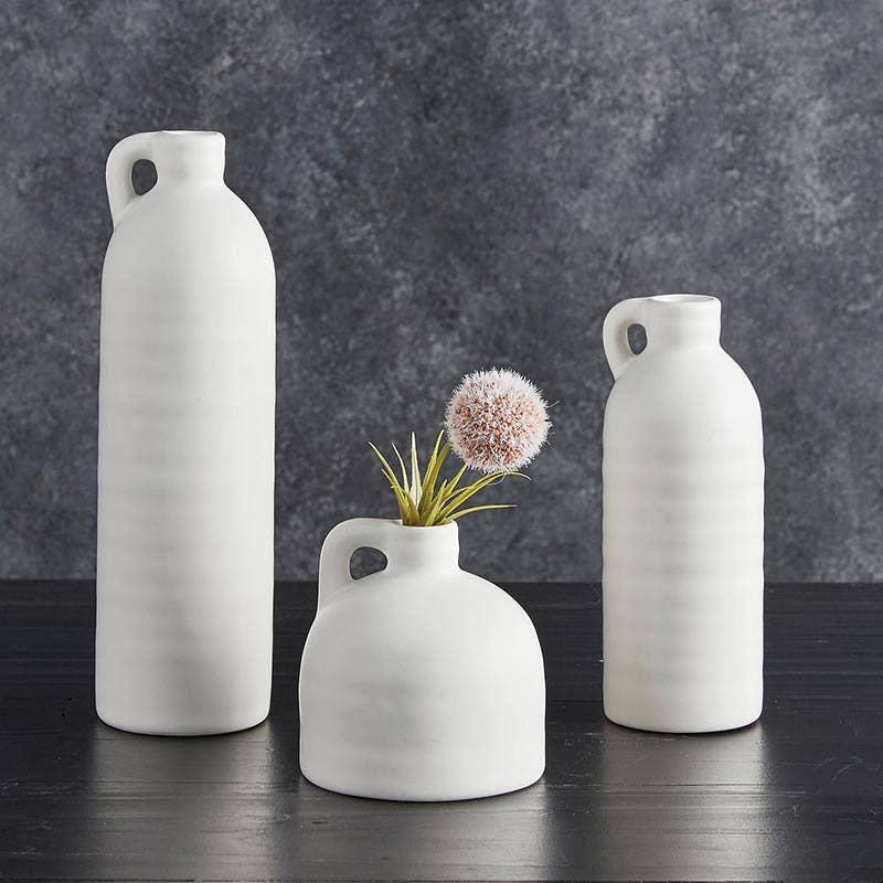 White Vase with Handle - 3 Sizes