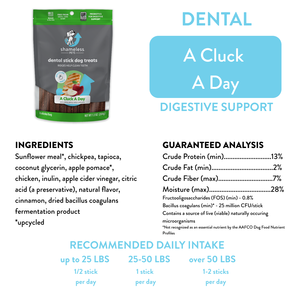 A Cluck A Day (Pre/Probiotic) Dental Sticks Dog Treats