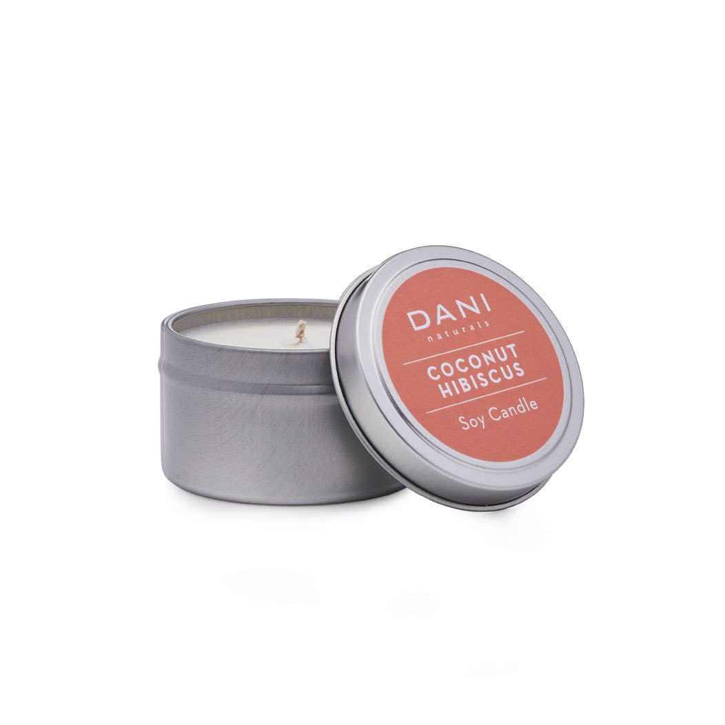 2oz Coconut Hibiscus Travel Candle Tin